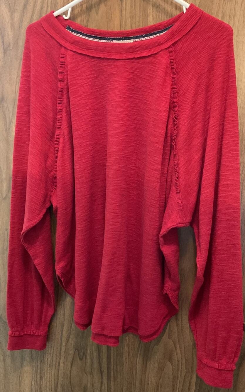 Pilcro Red Oversized Fine Knit Sweater Size XL Anthropologie